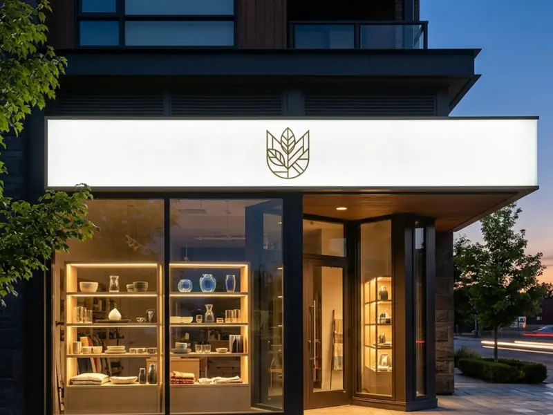 Shopfront light box and display cabinets fed directly by 120V LED strip