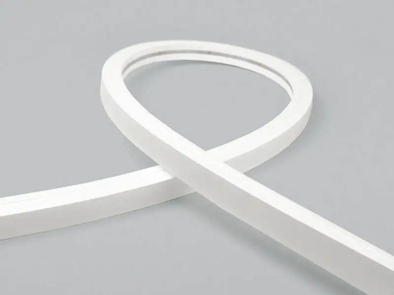 Sealed IP68 impact-rated LED neon flex tube bent into a smooth loop