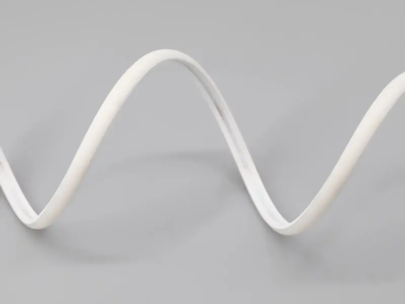 Slim 8 mm nano LED neon flex curved into a tight arch