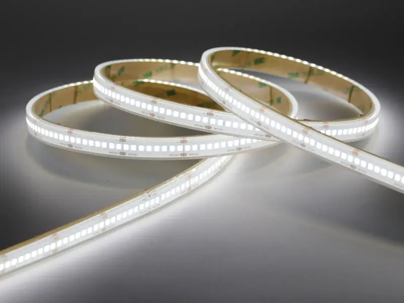 IP68 submersible LED strip coils lit warm white with fully sealed ends