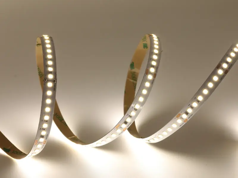 48V SMD LED strip coiled in long loops for extended single-feed runs