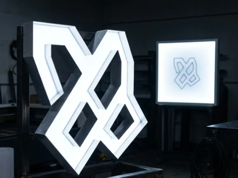 Channel letter form and light box panel evenly backlit by dense SMD LED strip