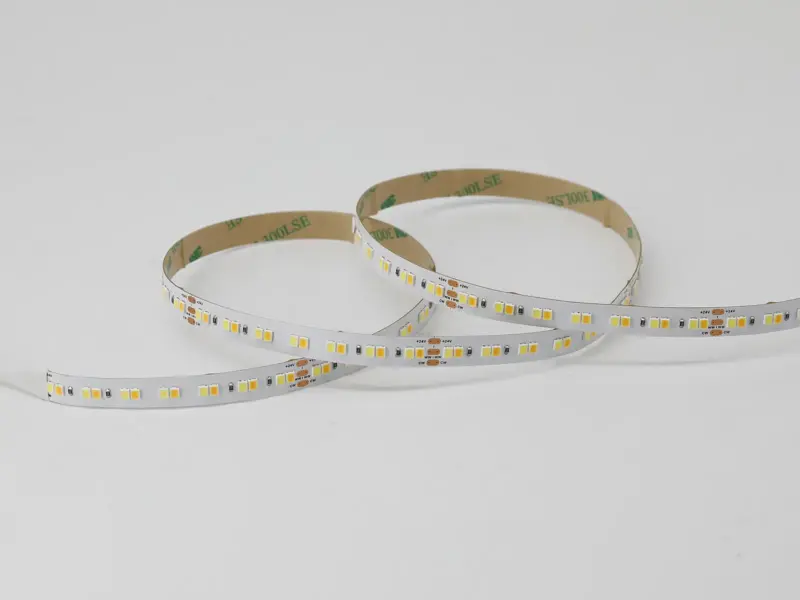 unlit dim-to-warm LED strip coils on a clean white background