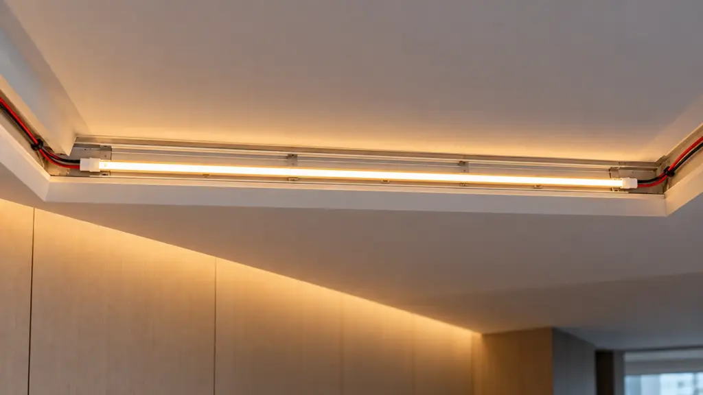 LED strip cove fed from both ends to reduce voltage drop